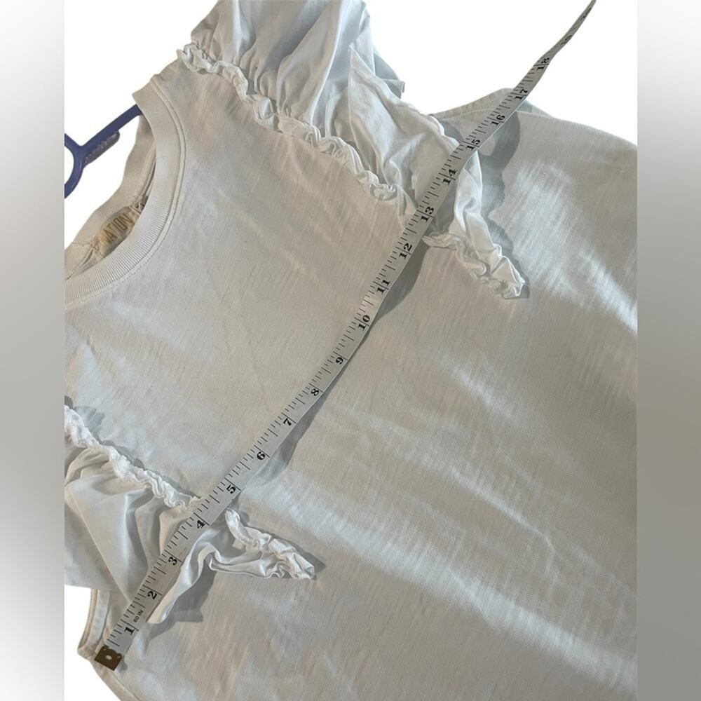 Nation LTD‎ Para Boxy Tee 100% Cotton White Ruffle Sleeveless- Small - Picture 5 of 12